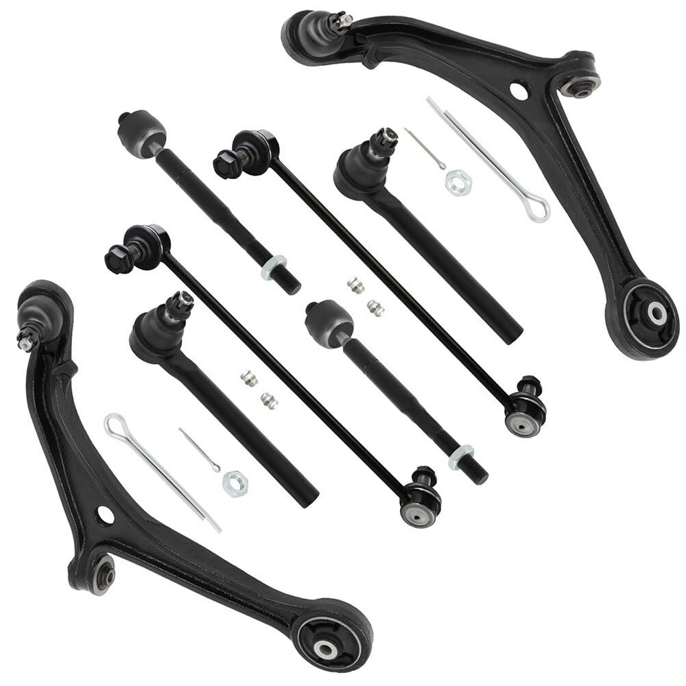 8pc Set Front Suspension Kit Lower Control Arm And Ball Joint Inner Outer Tie