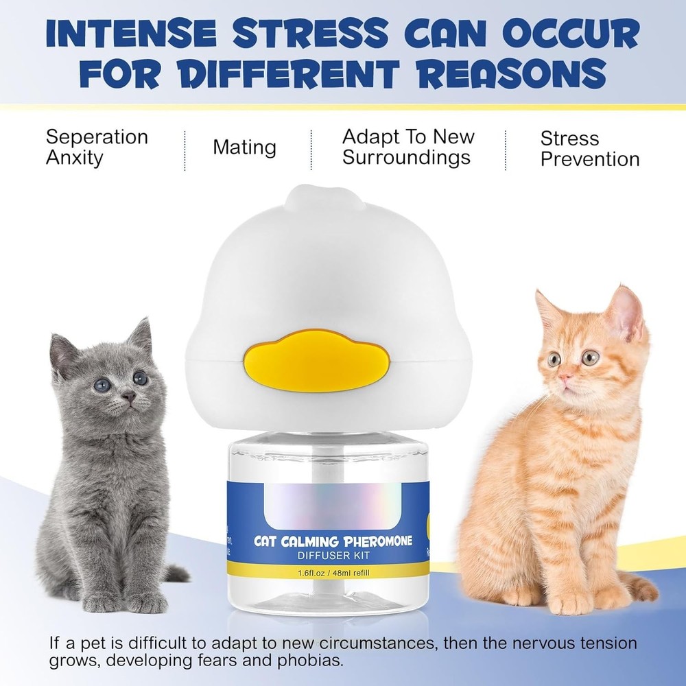 Cat Calming Diffuser Kit 60 Days, Cat Pheromones Calming Diffuser Effectively...