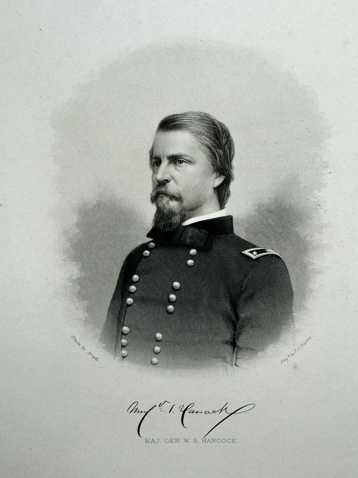 1860 Original American CIVIL WAR Print Union Brigadier GENERAL W.S. Hancock