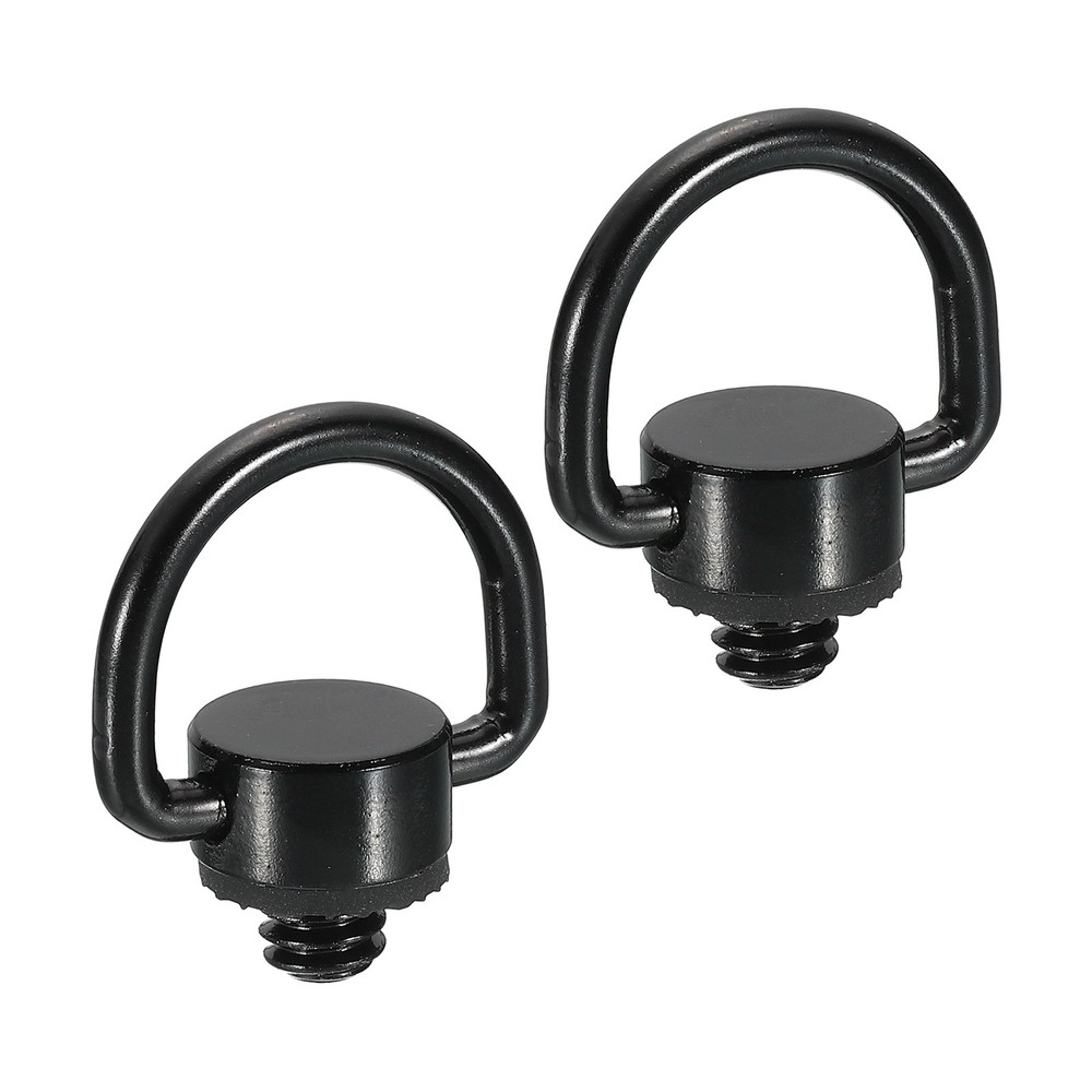 2Pcs 1/4" Thread D Ring Camera Neck Strap Screw Holder with Rubber Washer,Black