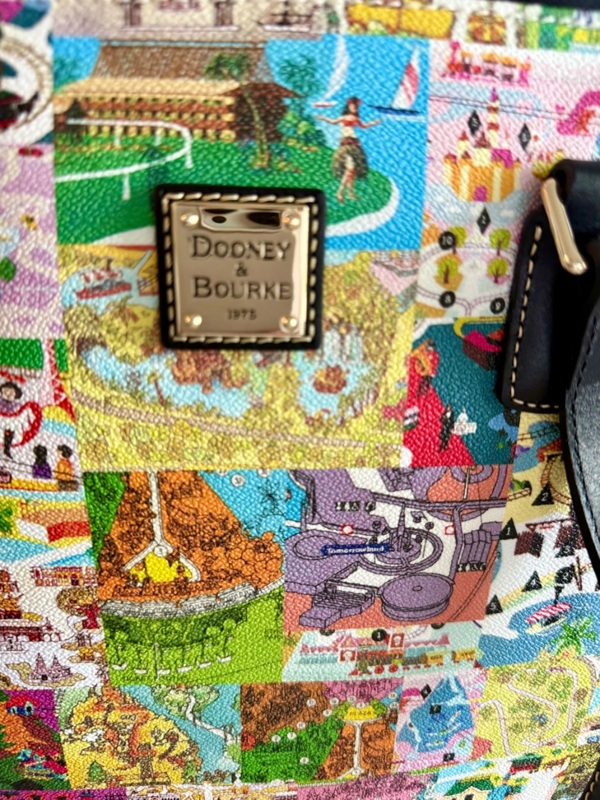 2026 Disney Parks Dooney & Bourke Vintage Park Maps Icons Tote Bag Purse
