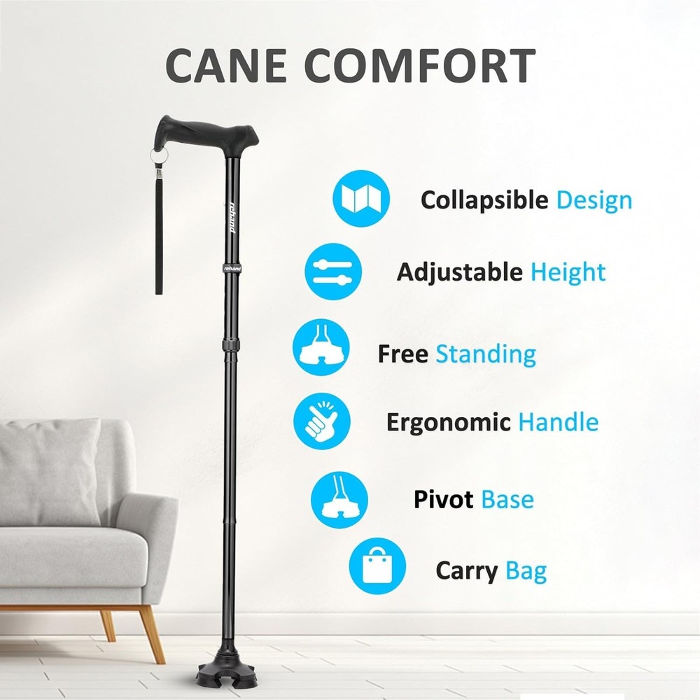 Lightweight Foldable Walking Cane with Soft Grip