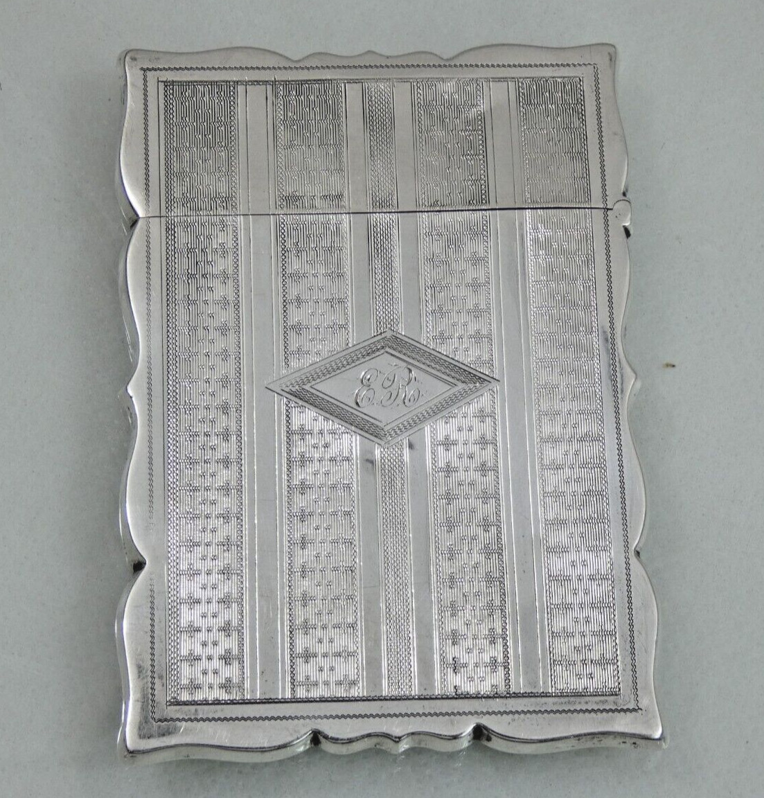 VERY FINE ANTIQUE GORHAM COIN SILVER CARD CASE American 1870's