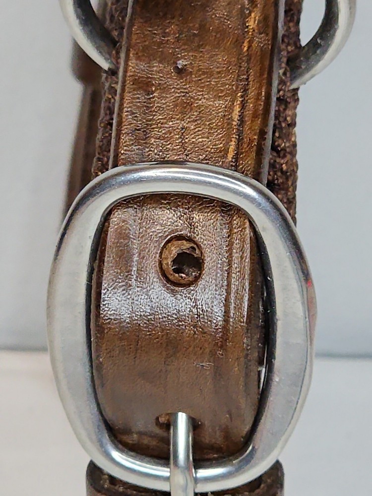 Leather Braided Curb 1"