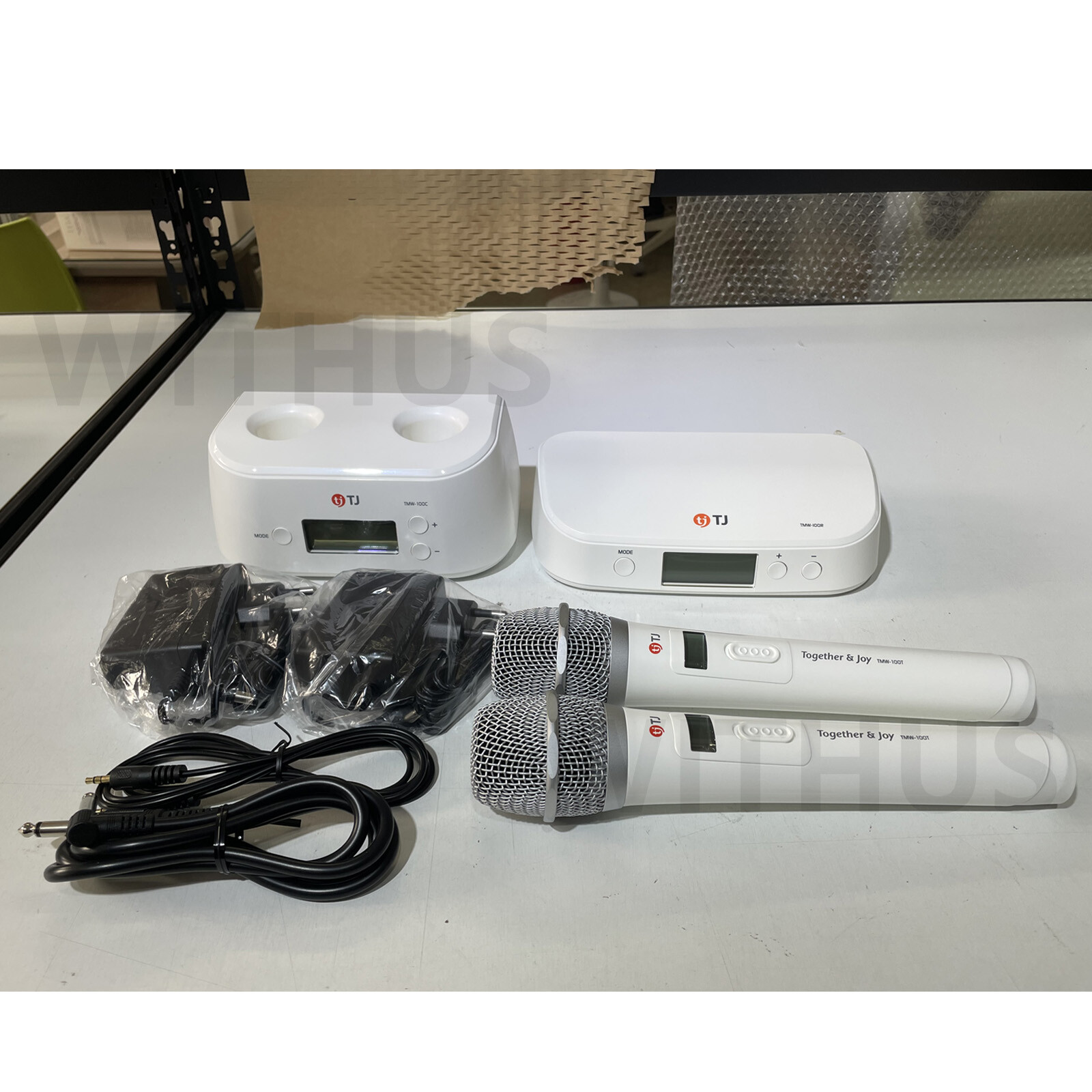 TJ Taijin Media TMW-100 Wireless Microphone 2pcs Set White Colors Free Fedex