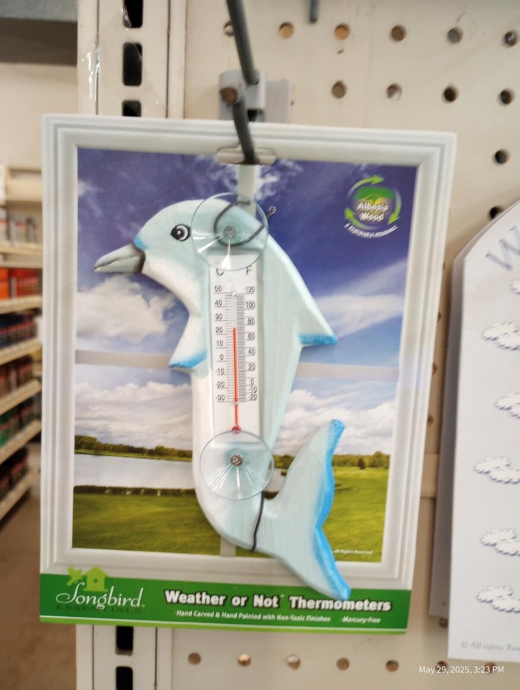 Leaping Dolphin Small window thermometer