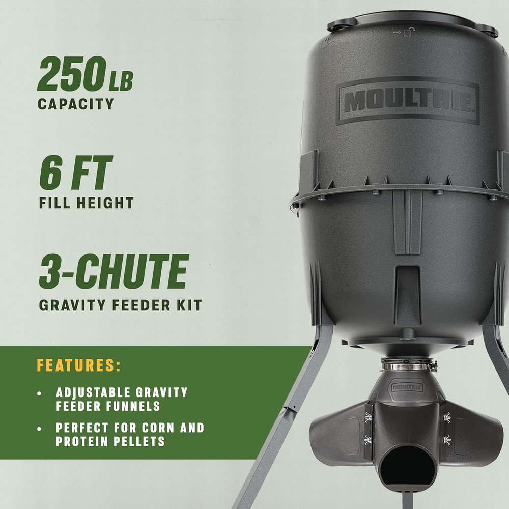 Gravity Deer Feeder - Tripod Game Feeder - Easy Conversion Adapter - Protein Pel