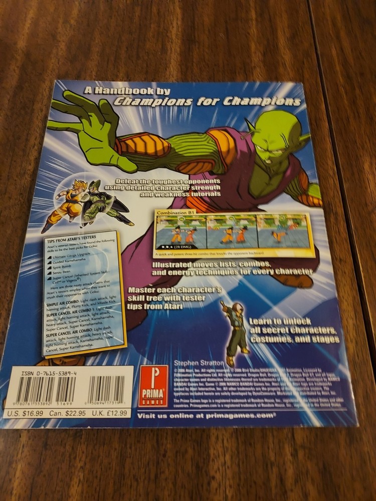 Super Dragon Ball Z Prima Strategy Guide Playstation 2