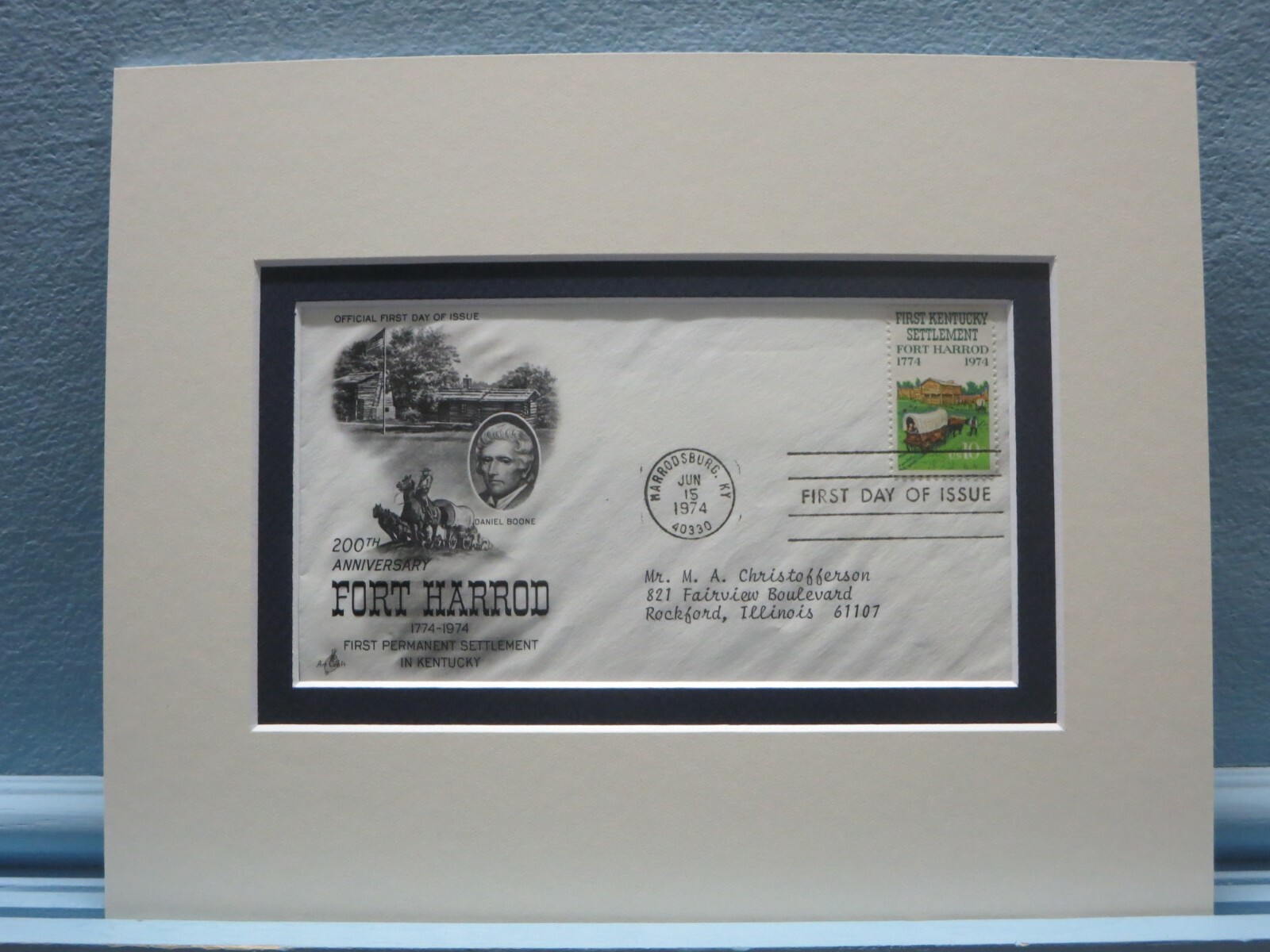 Fort Harrod - 1774 the first settlement in Kentucky & First Day Cover