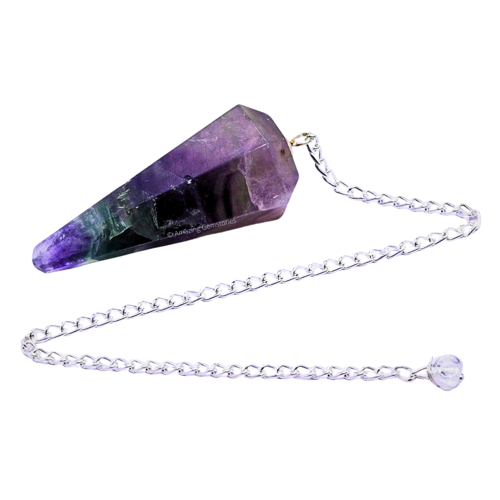 Multi Fluorite Dowsing Crystal Pendulum