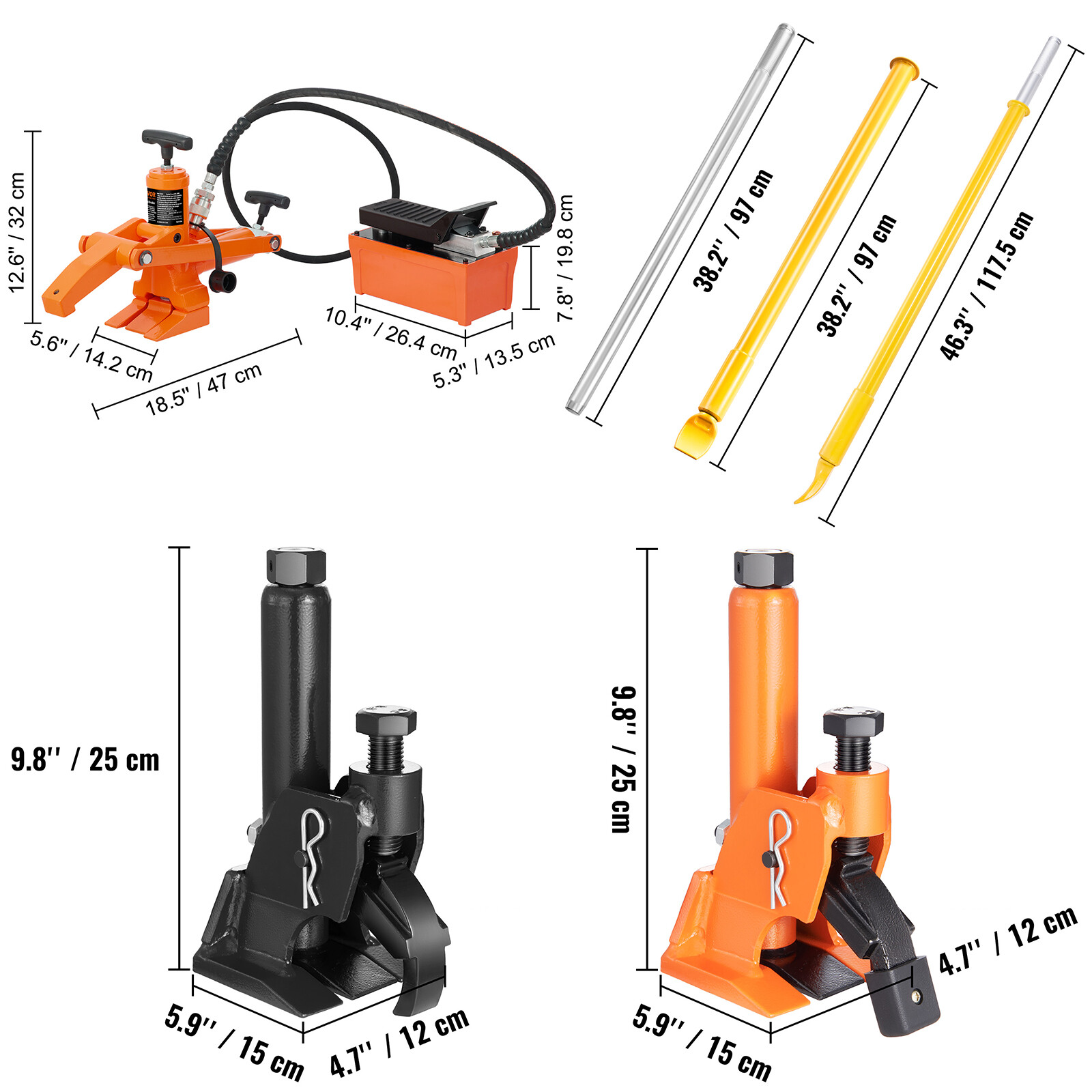 VEVOR Hydraulic/Slide Hammer/Clamp Tire Bead Breaker for Car Truck Trailer Tire