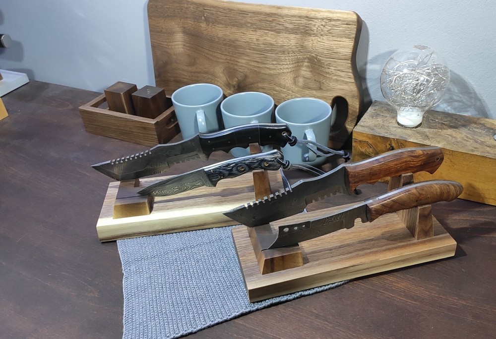 HeSy Handmade Dual Display Stand from solid walnut wood