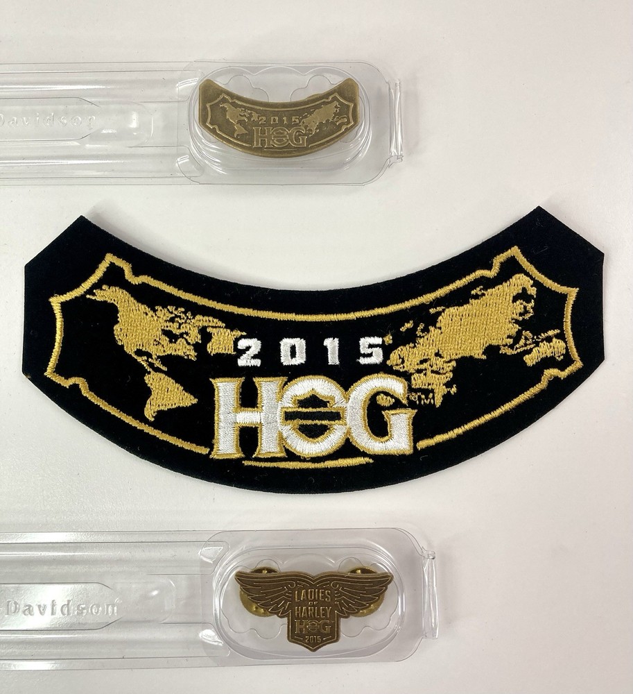 Harley Davidson Owners Group Patch HOG 2015 Patch & HOG Pin + HOG Ladies Pin