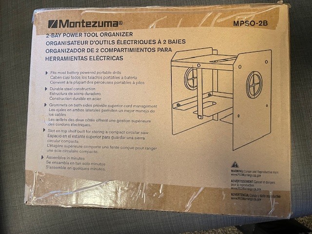Montezuma MPSO-2B 2-Bay Power Tool Organizer NEW IN BOX