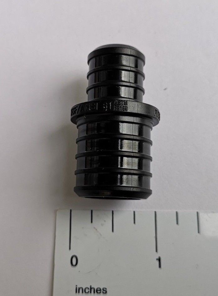 25 PCS. 1" X 3/4" PEX REDUCING COUPLING POLY ALLOY, PEX B CRIMP PLASTIC FITTINGS