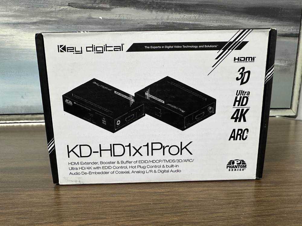 Key Digital KD-HD1x1ProK HDMI Extender/Booster/Buffer with Audio De-Embedder