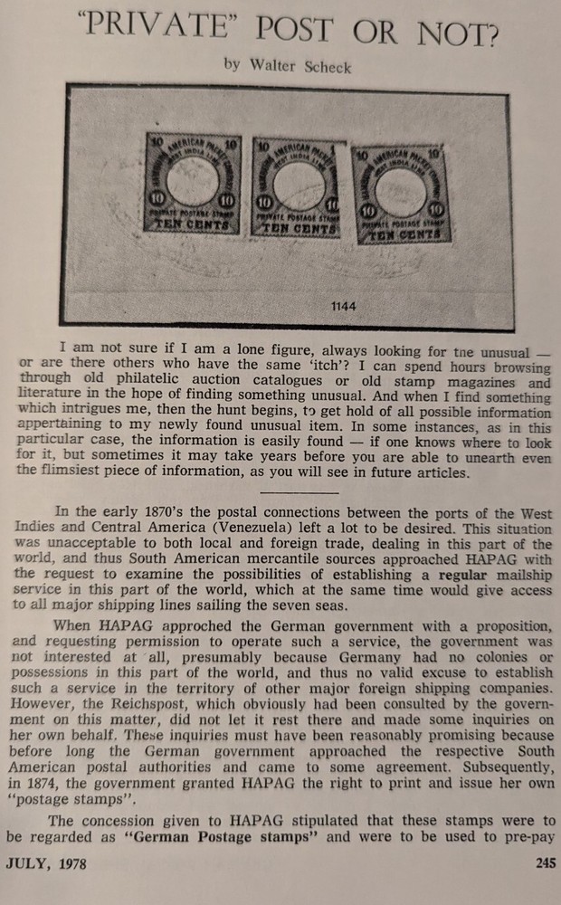 German Postal Specialist Ju1 1978 Private Post? Ruhleben POW Camp, Part II