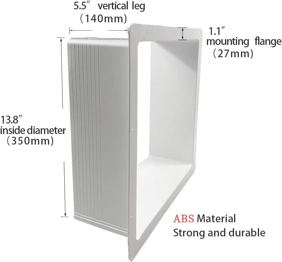 Deep Radius Vent Garnish Replacement - 5.5" Vertical Leg, ABS Material