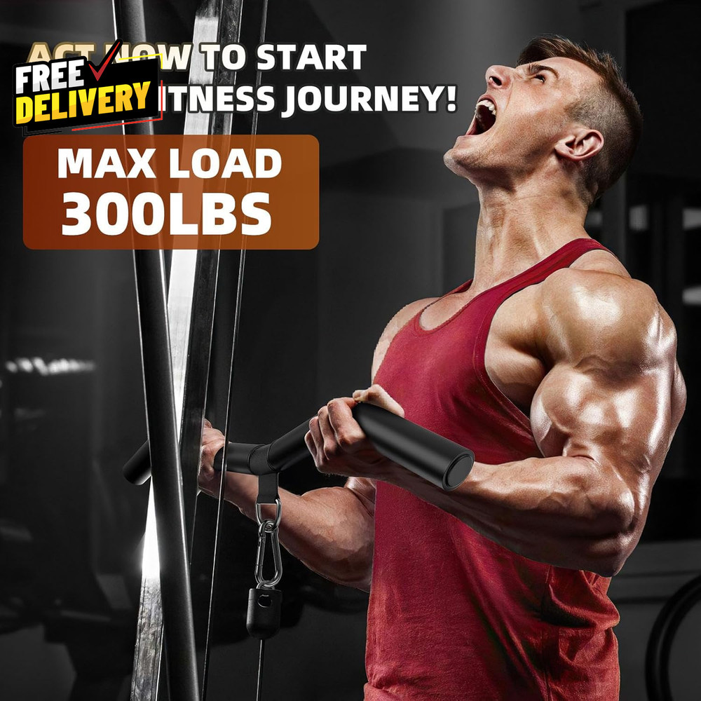 LAT Pulldown Bar Attachments for Pulley Cable Machine Single D-Handle Tricep P..