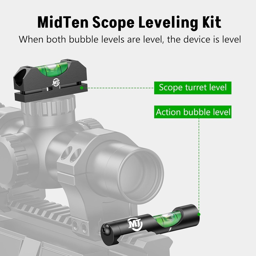 MidTen Scope Leveling Kit Dual Level Bubble System with Magnetic Scope Level Ant