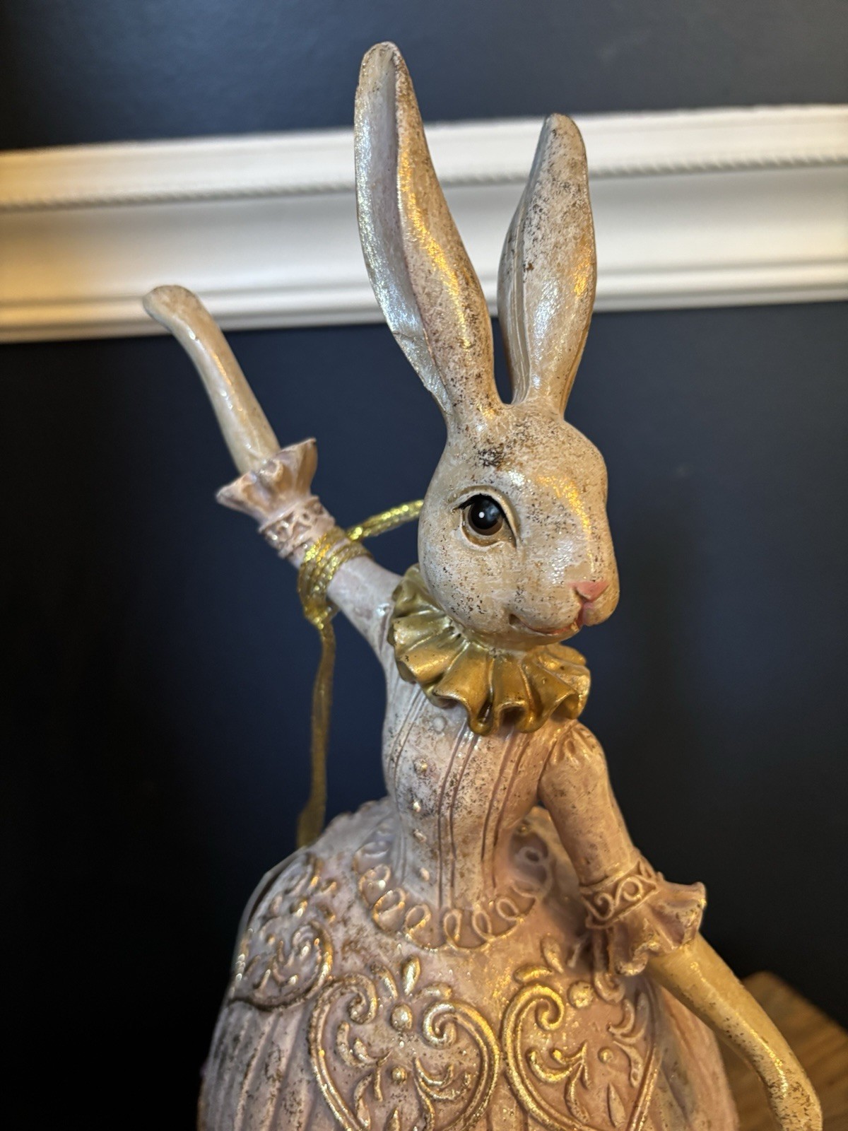 Jolie Fleur Easter Bunny 14” Figure Lavender Dress Dancing Ballerina