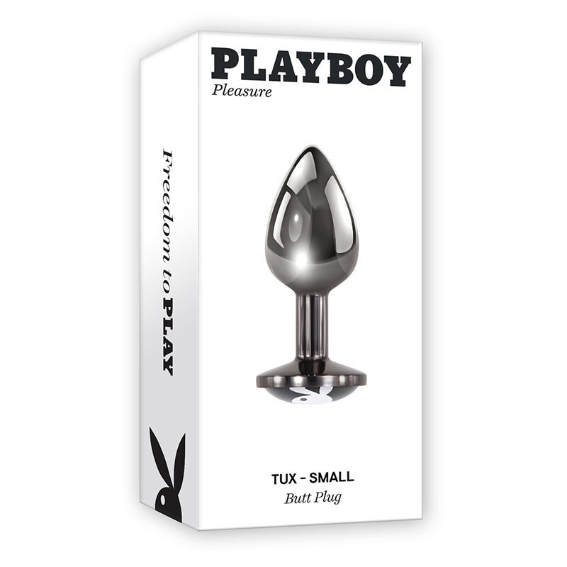 Evolved Ultimately Pleasurable Playboy Tux Small Aluminum Butt Plug, New