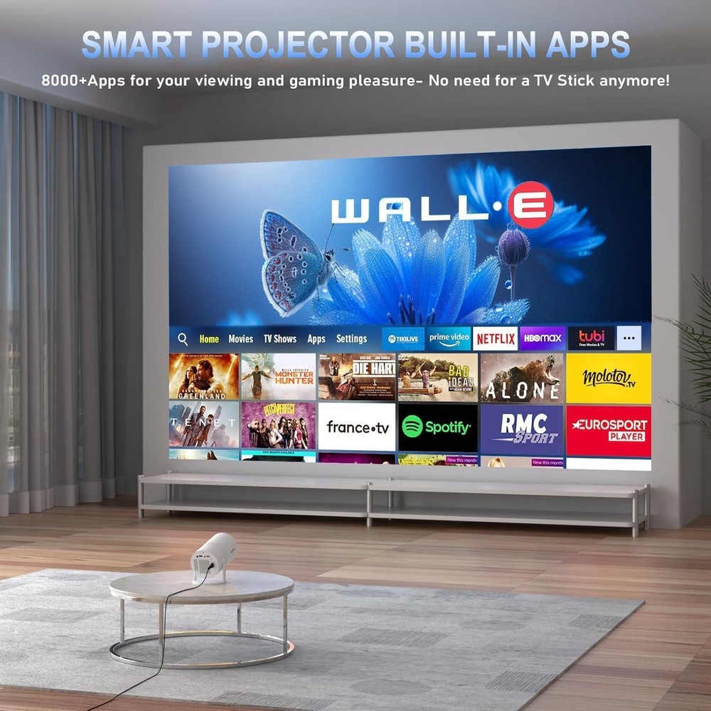 Compact Mini Projector with 1500:1 Contrast & Seamless Streaming Capabilities