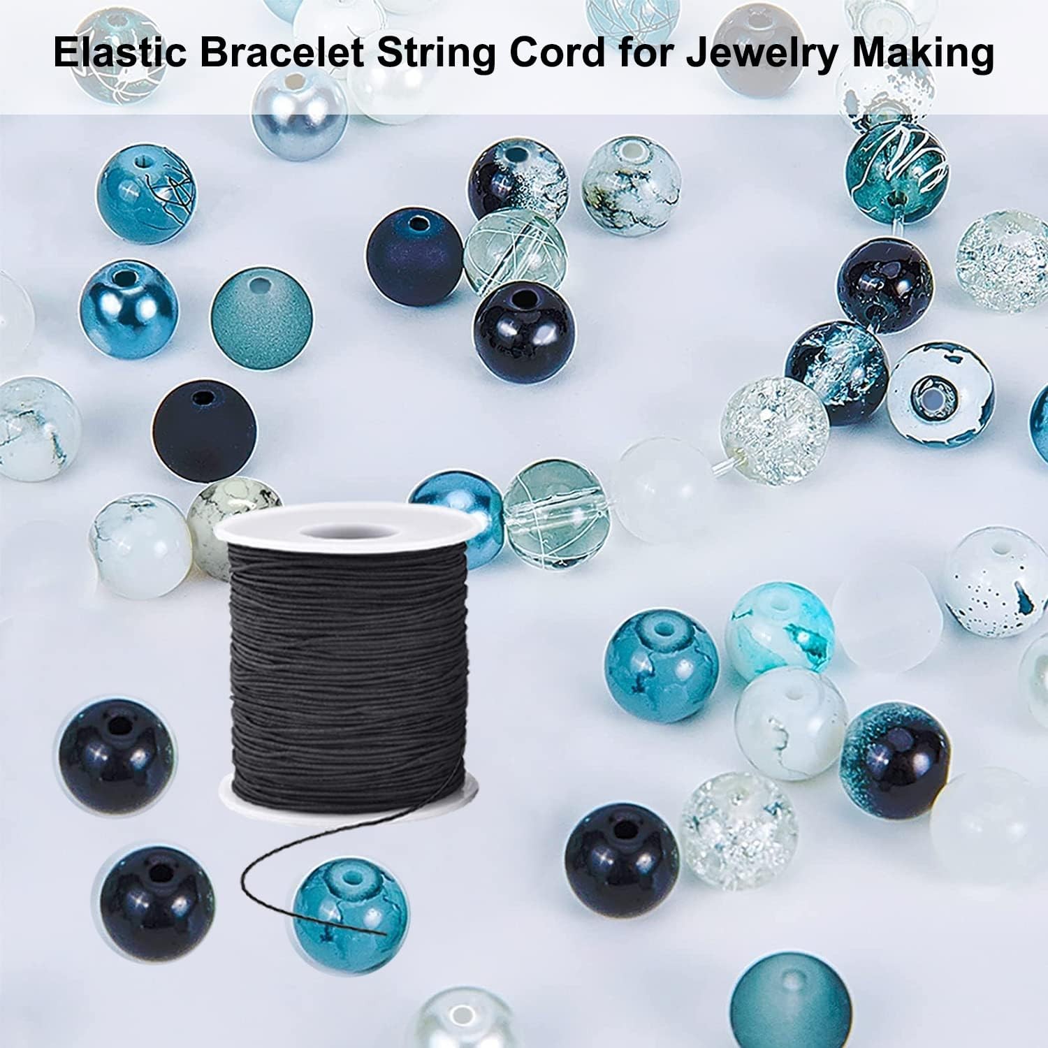 Elastic Cord for Bracelets, 1 mm 330 Feet Durable Bracelet Black, Black