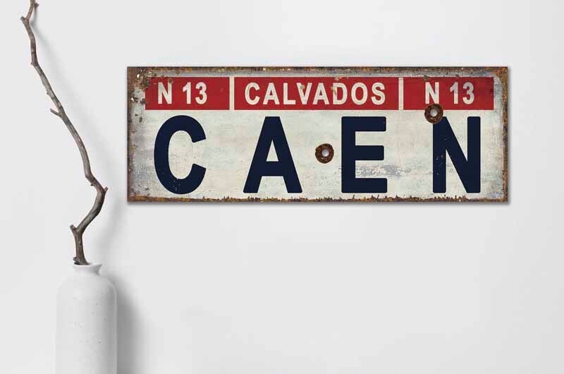 Vintage Style WW2 Caen British Army War Sign