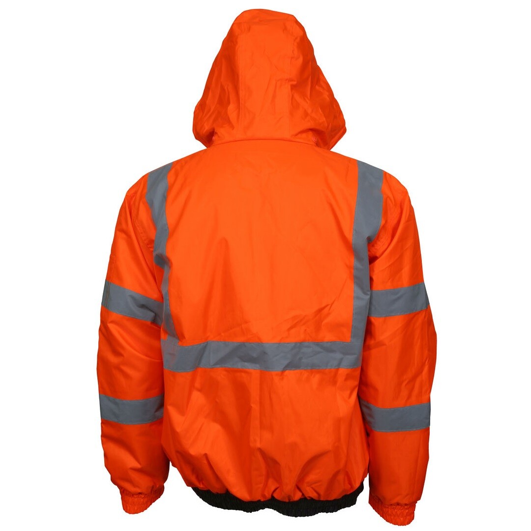 REFLECTIVE BOMBER JACKET HI-VIS ORANGE WATERPROOF MCR SAFETY CLASS 3 (SM - 5XL)