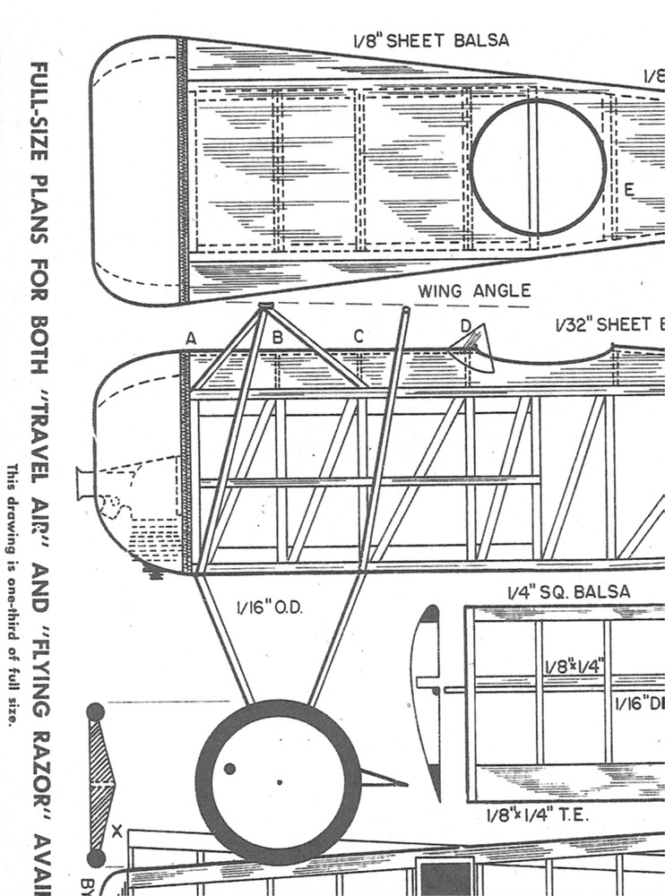 FOKKER D-VIII PLAN & CONSTRUCTION ARTICLE for Scale Free Flight Model Airplane
