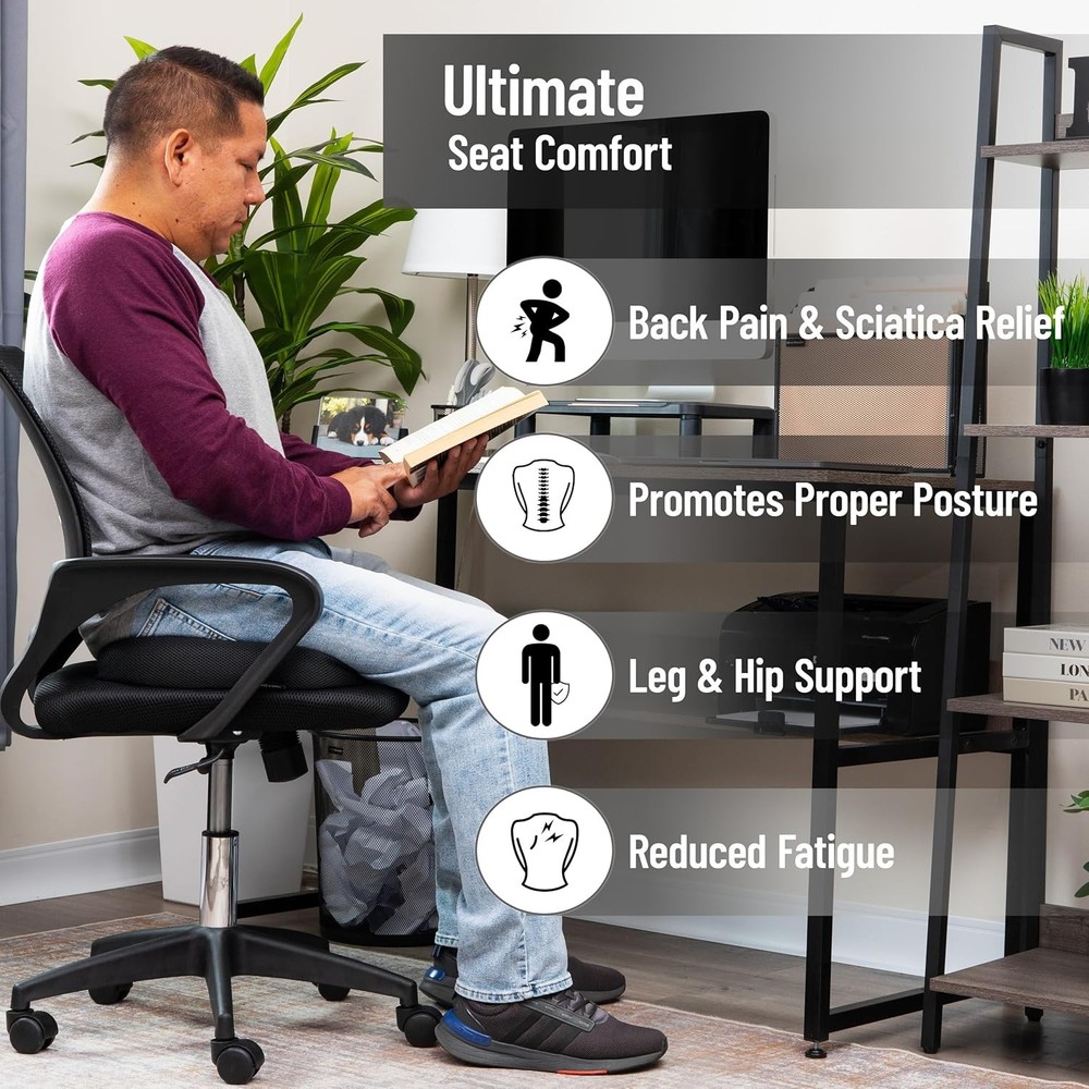 Ergonomic Memory Foam Cushion for Sciatica Relief – Air-Cloud Technology