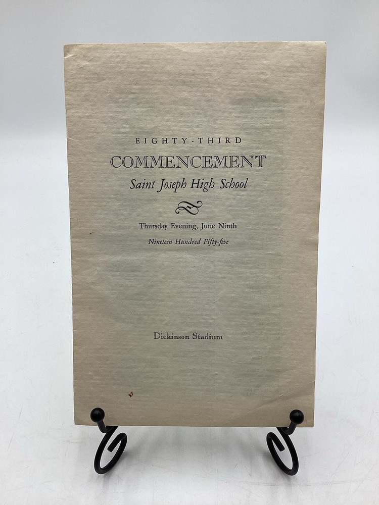 Vintage 1955 Saint Joseph High School Commencement Program-Falkenstein