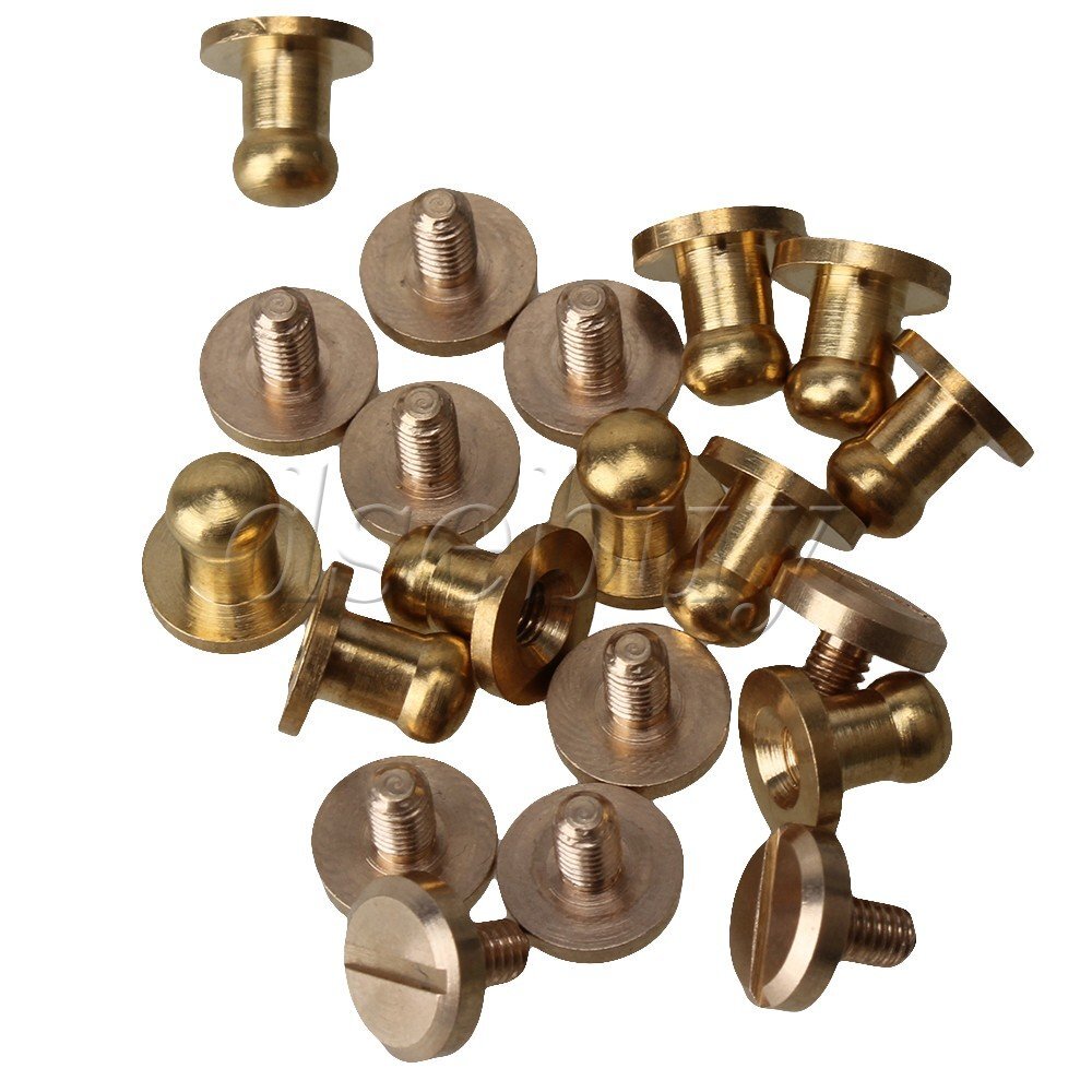 10pcs 8 x 5 x 8mm Solid Brass Screw In Button Studs Chicago Screws Nail Rivets