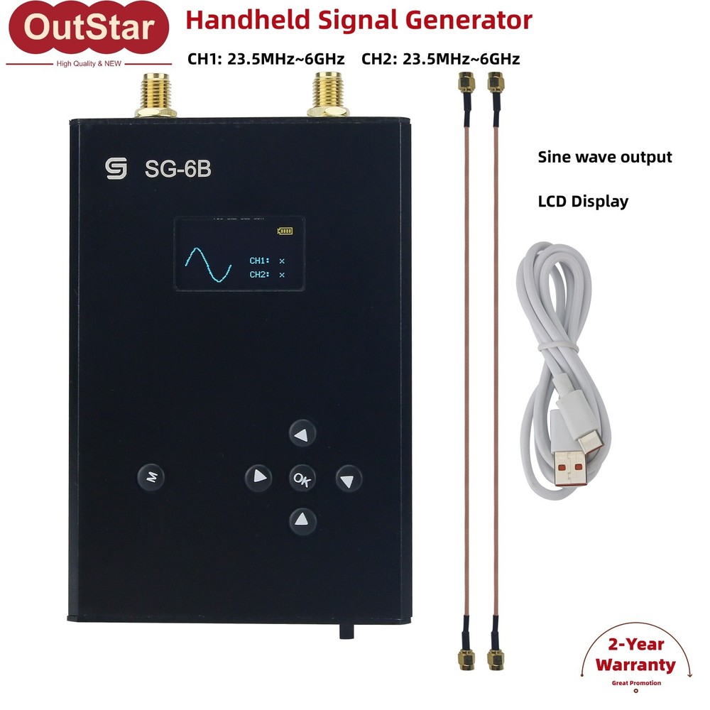Handheld Signal Generator Frequency Sweeper RF Signal Source Sine Wave Out SG6-B