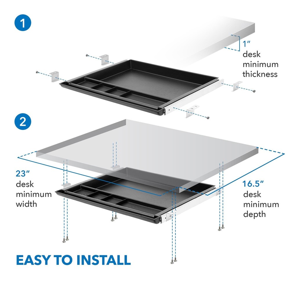 Mount-It! Large Under Desk Pencil Drawer | Storage