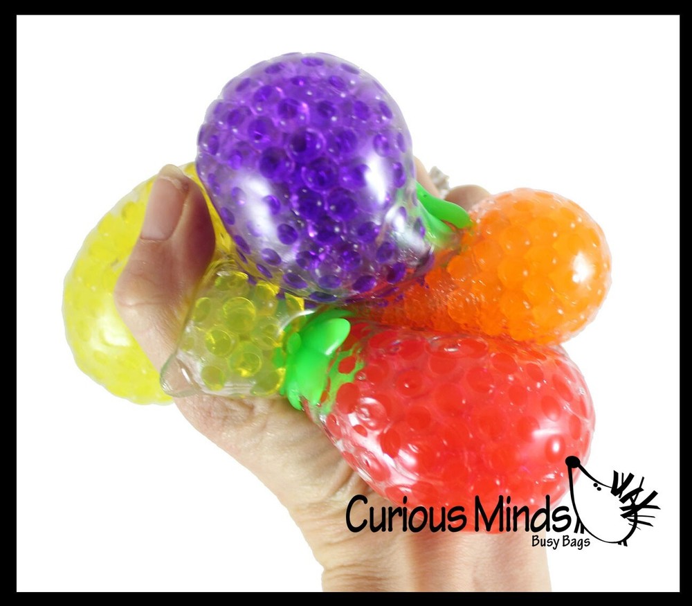 4 Fruit Squeezy Bead Filled Squeeze Stress Ball - Sensory