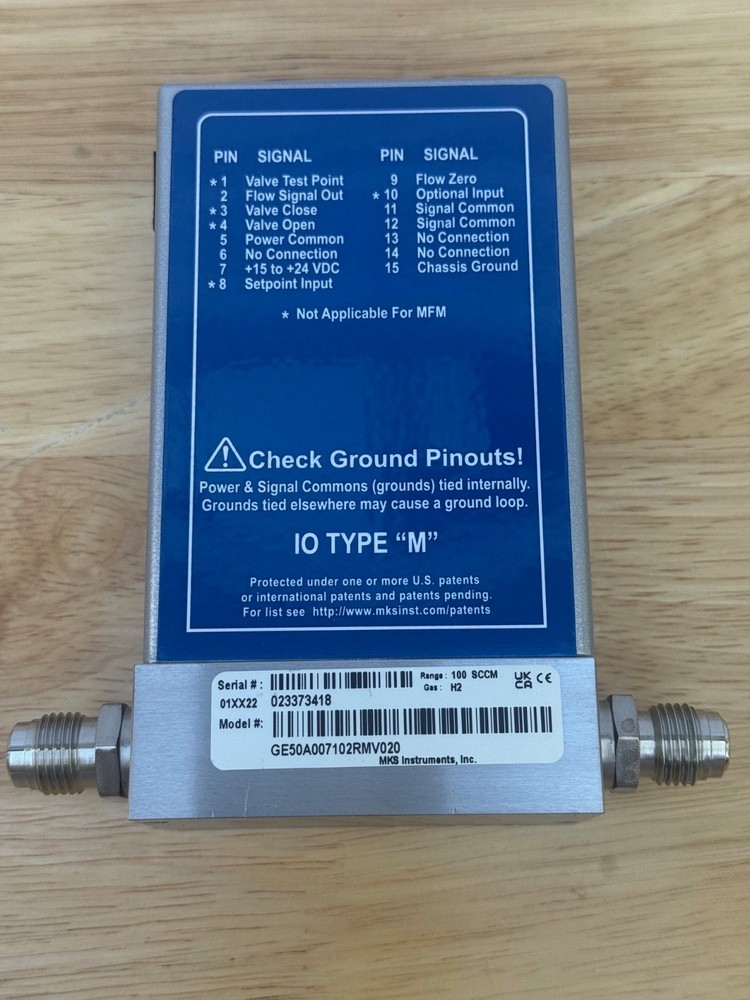 MKS GE50A007102RMV020 Mass Flow Controller 100 SCCM H2 + Cable