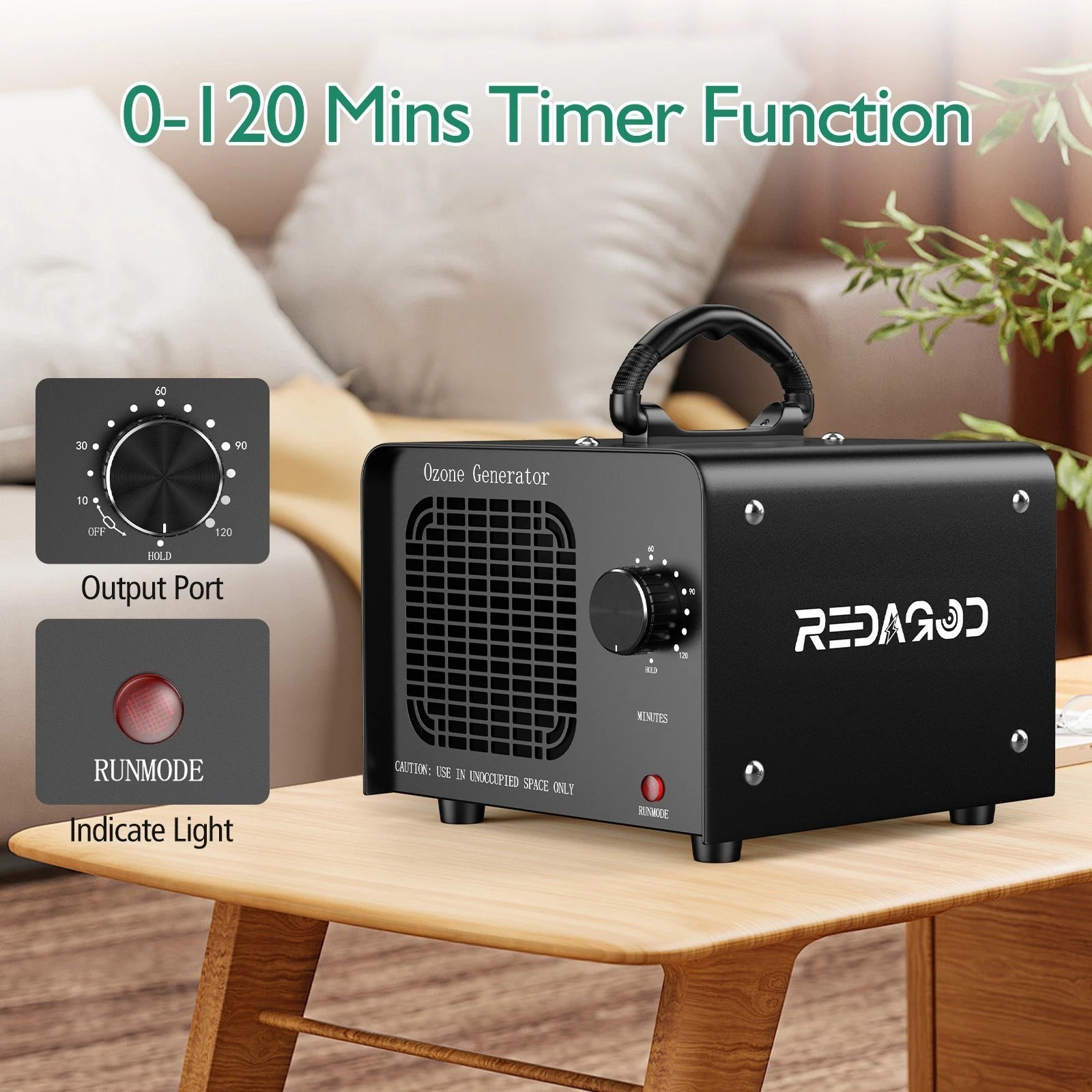 48000mg/h Ozone Generator Machine Air Purifier Ionizer Ozonator Timer for Home U