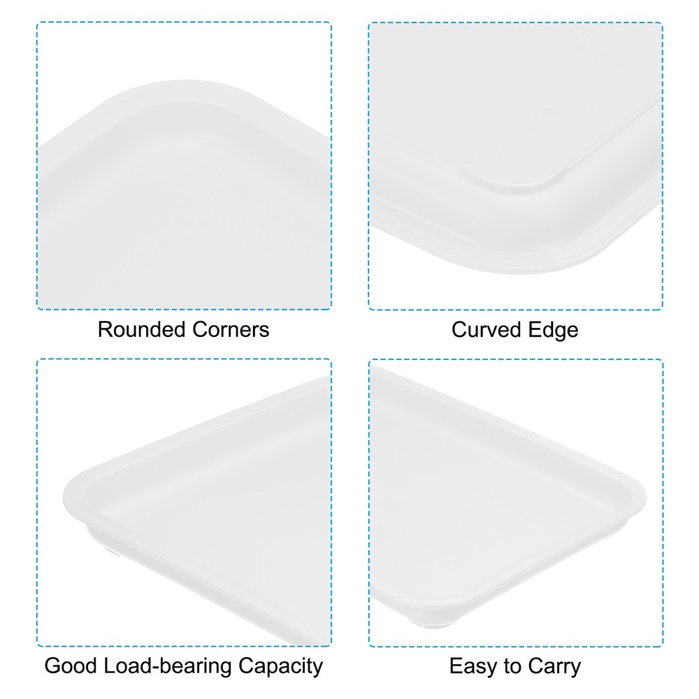 12x9" Fast Food Tray, Plastic Reusable Multi-Purpose Serving Tray White