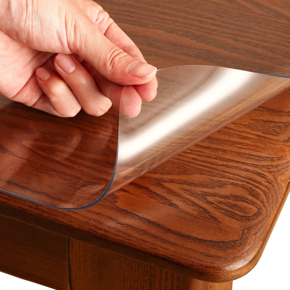 Clear Table Cover Protector Rectangle 40 x 78 Inch, 1.5mm Transparent Plastic...