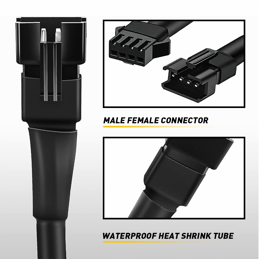 10Pcs 4 Pin 4.9ft RGB Rock lights Extension Wire Cable For LED Underbody Light