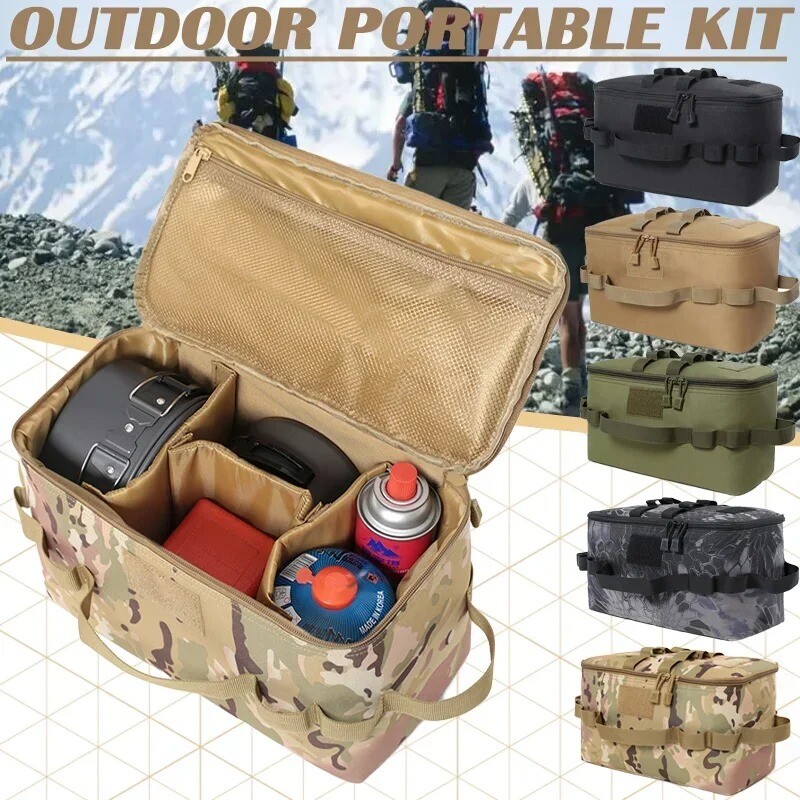 Tactical Camping Storage Bag 11L Outdoor Tote Bag Camping Cookware Organizer Bag