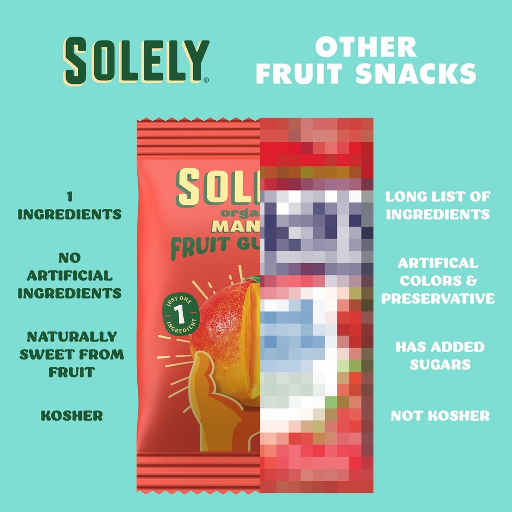 Solely Fruit Gummies Mango 3.5 oz (Pack of 8)