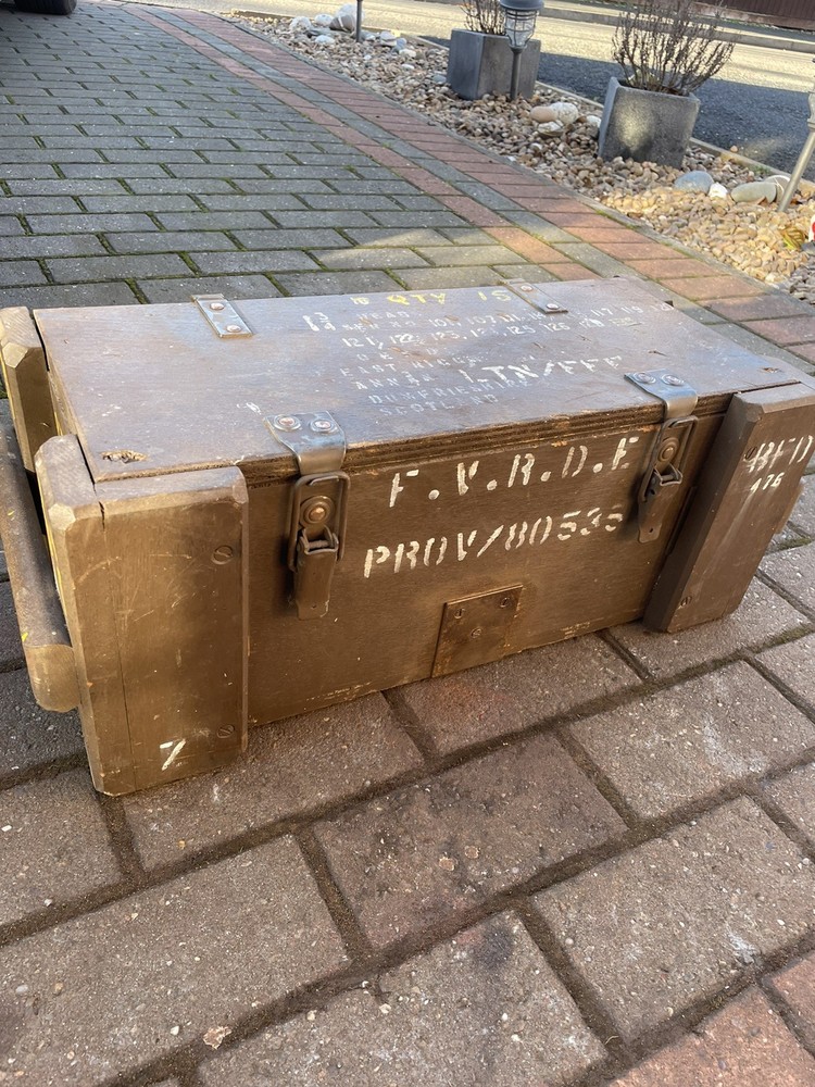 vintage British military ammunition box