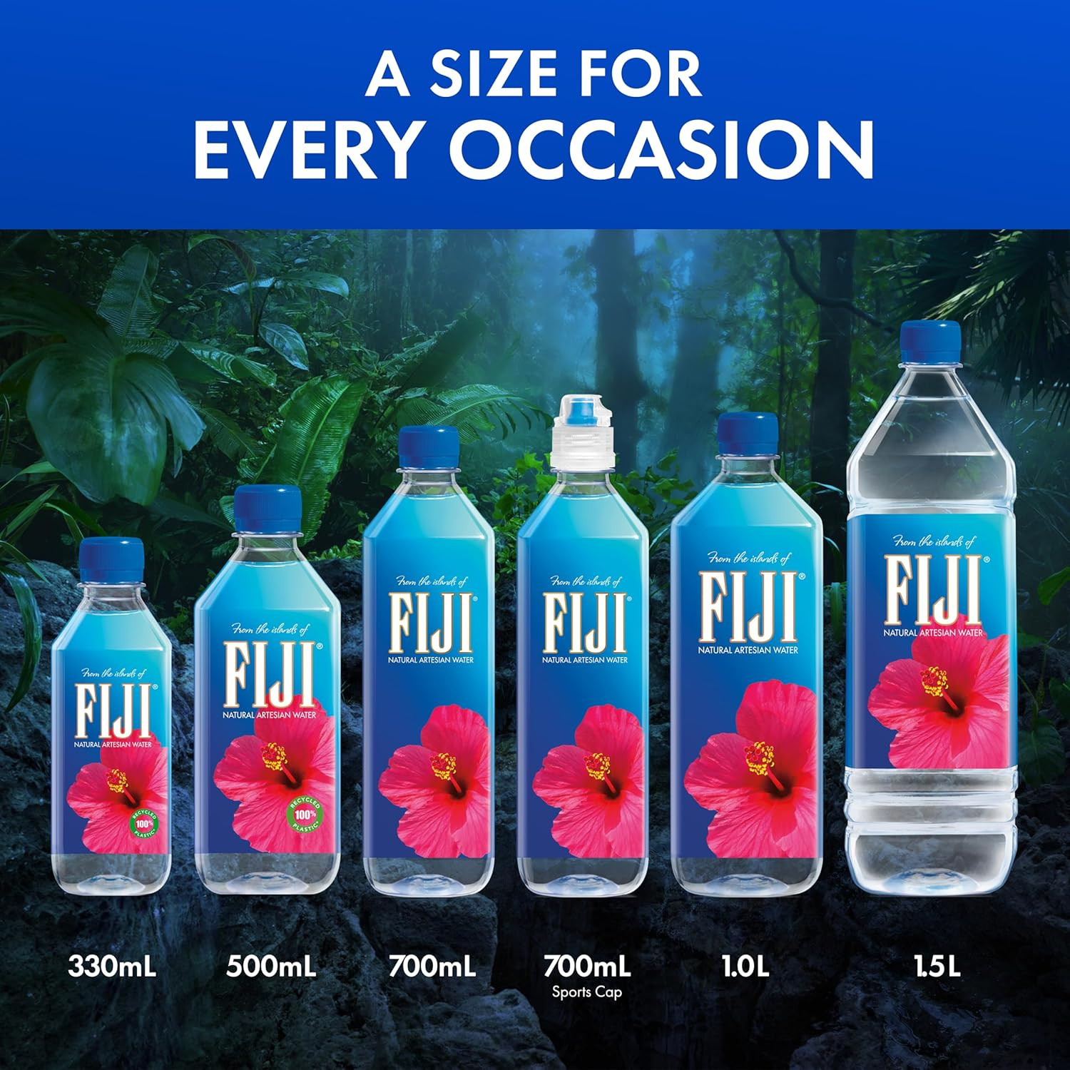 FIJI Natural Artesian Bottled Water 700Ml / 23.7 Fl Ounce (Pack of 12) - Sports
