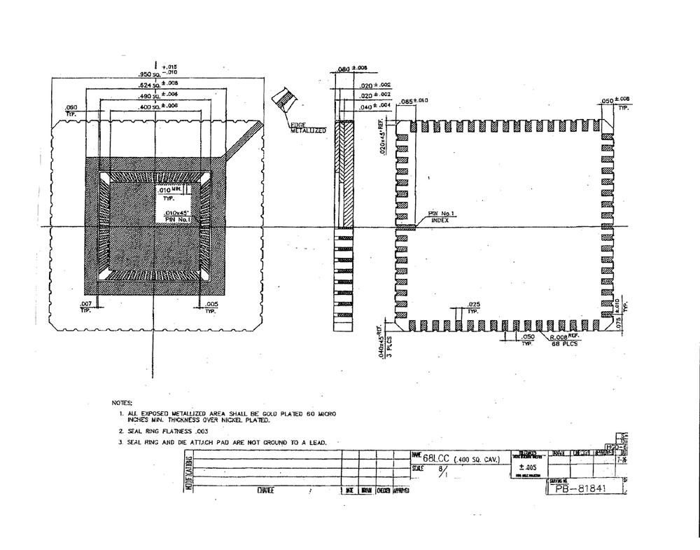 Componente Dummy 68-LCC prove di saldatura non funzionante PRACTICAL COMPONENTS