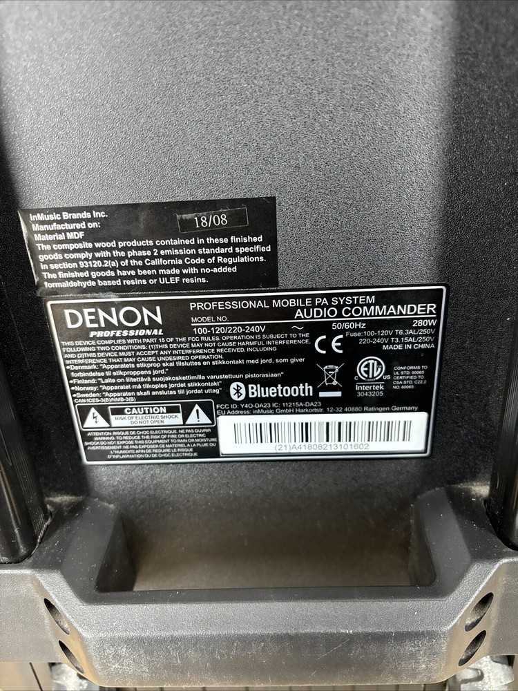Denon Professional Audio Commander Mobile PA System With Transmitter + 2 Mic
