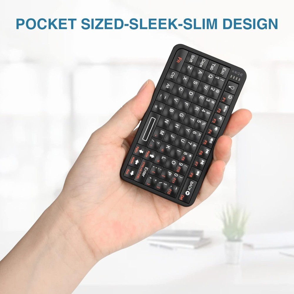 Mini Bluetooth Keyboard,Portable Wireless Rechargeable Keyboard with Backlit