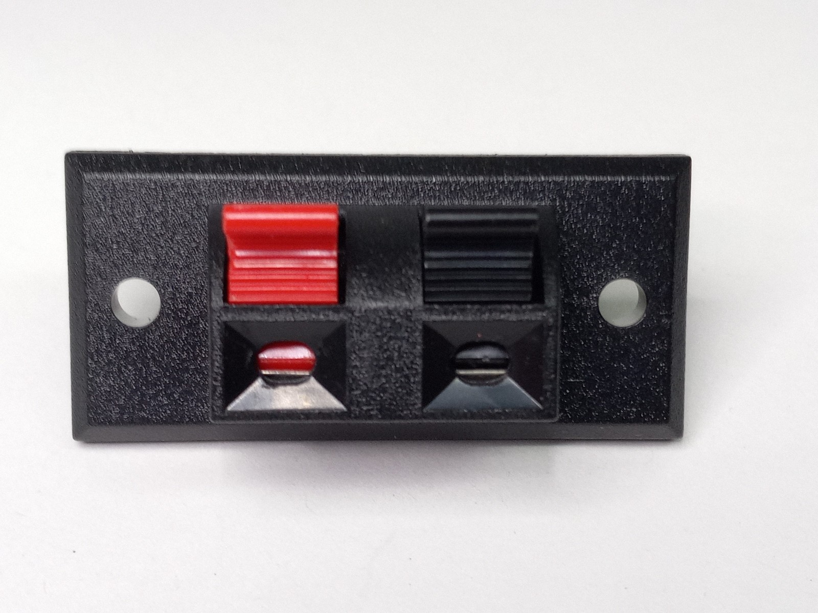 Push-Terminal Speaker Wire Connector Panel With Red & Black Terminals